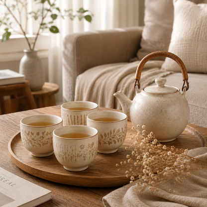 Vintage Floral Ceramic Tea Set