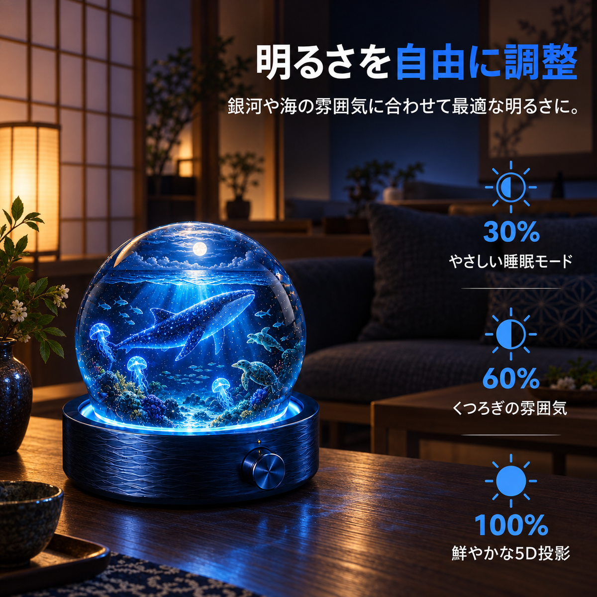 BVJ® 🏖️2026 PRO MAX 5Dスマート・ワールド・プロジェクター 🌎 Bluetooth操作と効果音で、100種類以上の没入型世界を創り出そう