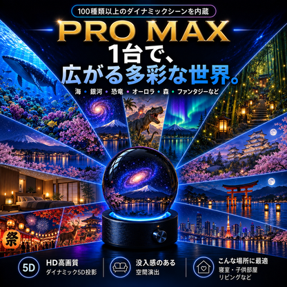 BVJ® 🏖️2026 PRO MAX 5Dスマート・ワールド・プロジェクター 🌎 Bluetooth操作と効果音で、100種類以上の没入型世界を創り出そう